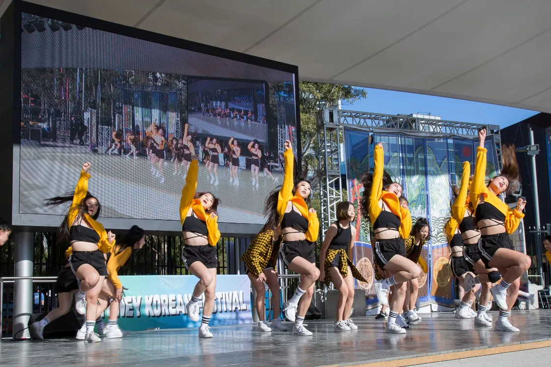 Korean k-Pop-style dance performance